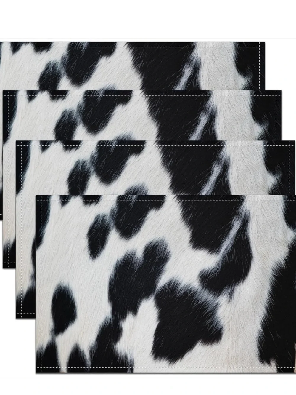 Black and White Cowhide Pattern Placemats